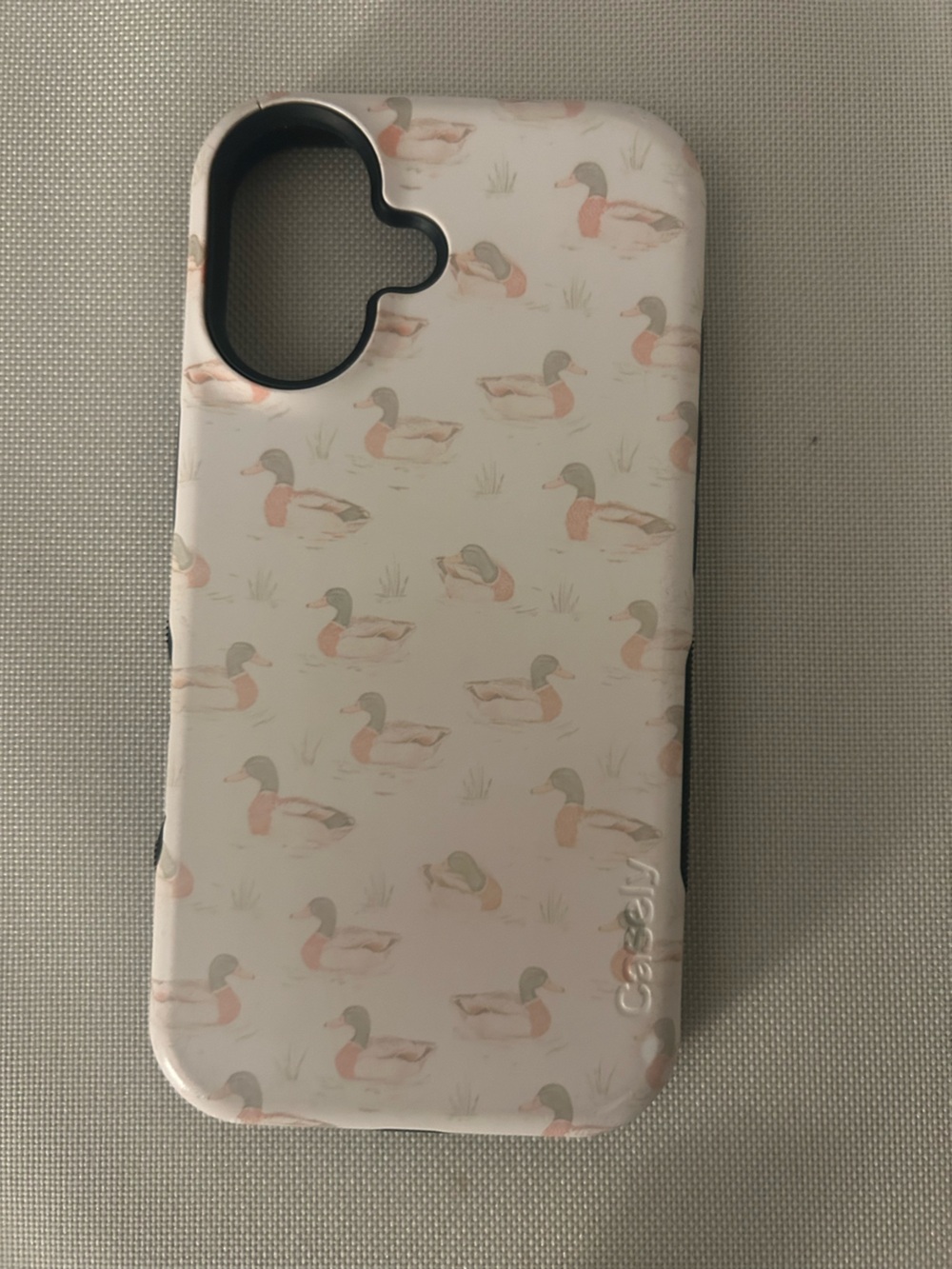 Duck Pattern Pink & White iPhone 16 Case